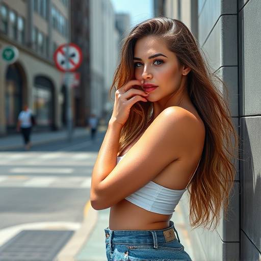 Foto de um modelo posando em um ensaio fotográfico urbano