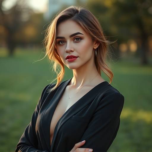 Fotografia de book de modelo profissional ao ar livre
